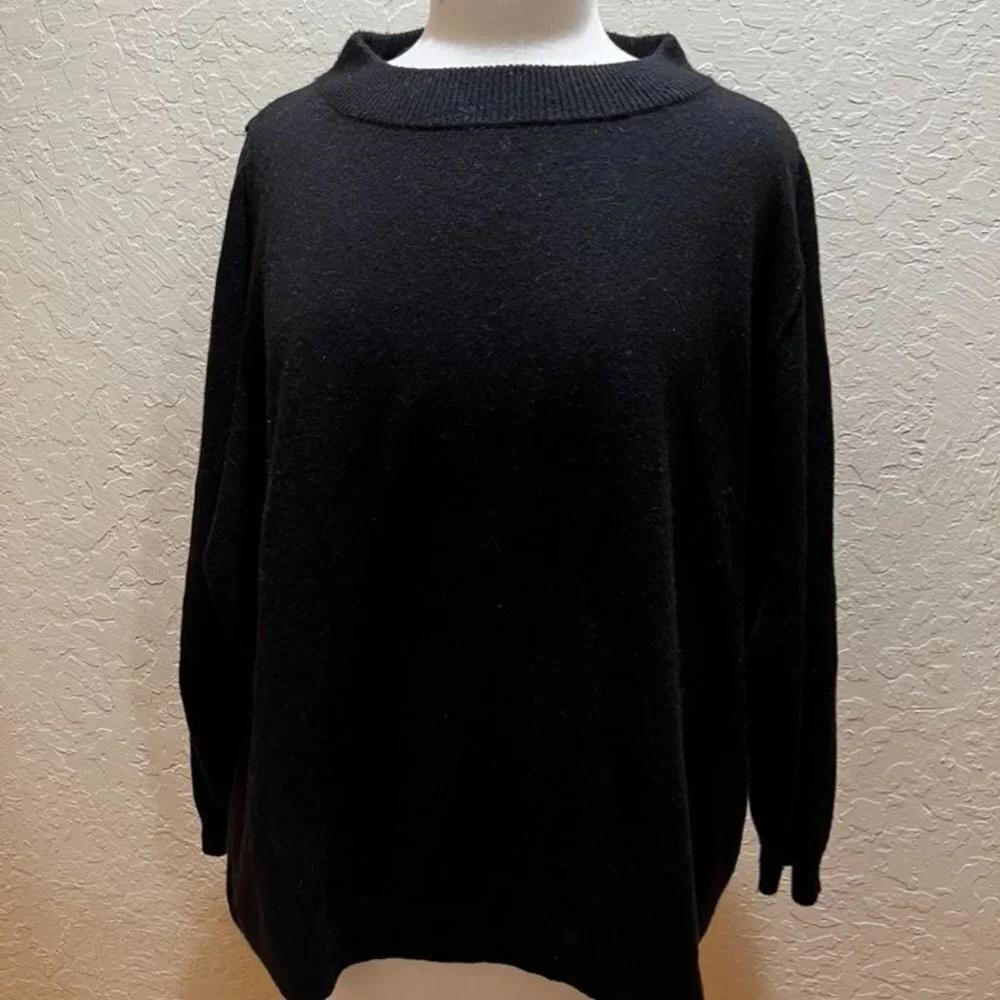 J. Crew boxy oversized black sweater L